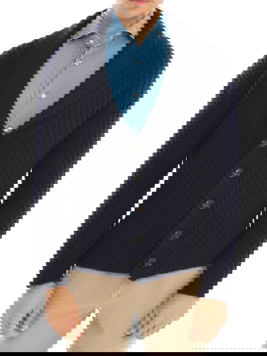 Rakki Cardigan Rakkì Collo Sciallato Blu