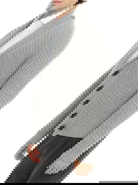 Rakki Cardigan Rakkì Collo Sciallato Grigio