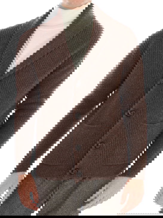 Rakki Cardigan Rakkì Sciallato Marrone