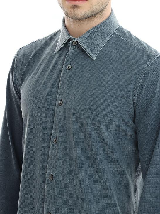 Rrd Camicia RRD Techno Wash Piquè Blu