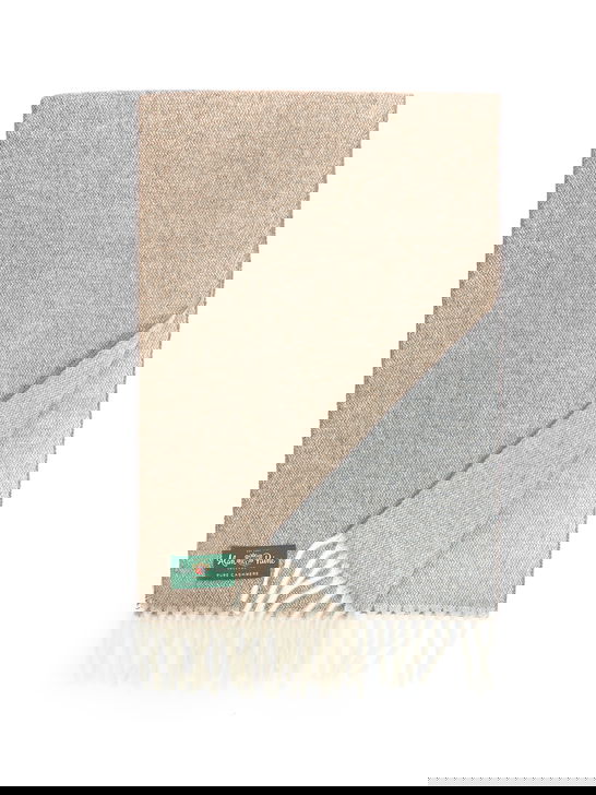 Alan Paine Sciarpa Alan Paine Tackely Cashmere Marrone/Azzurro