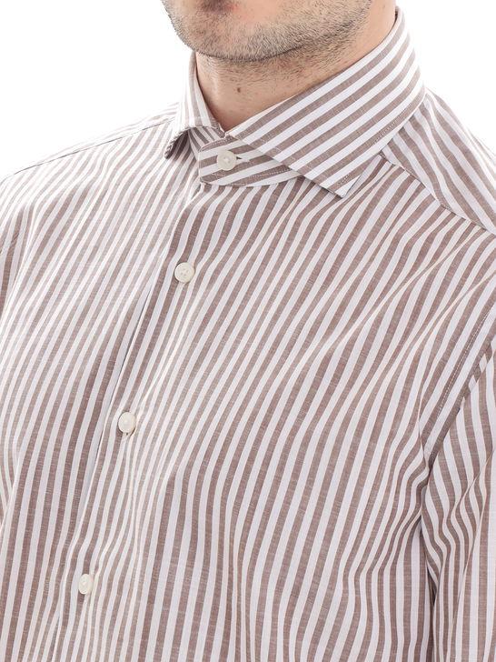 Xacus Camicia Xacus Taylort Bianco-Marrone