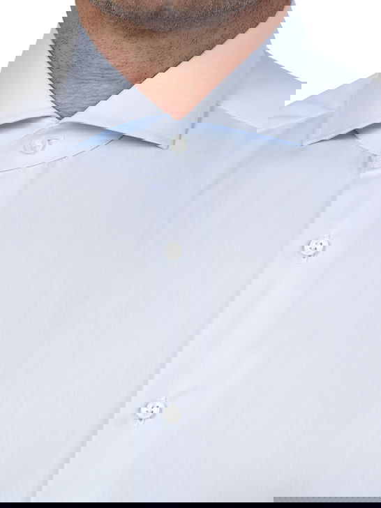 Xacus Camicia Xacus Tessuto Thomas Mason Celeste