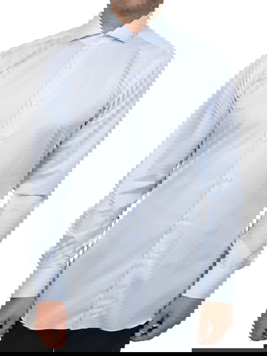 Xacus Camicia Xacus Tessuto Thomas Mason Celeste