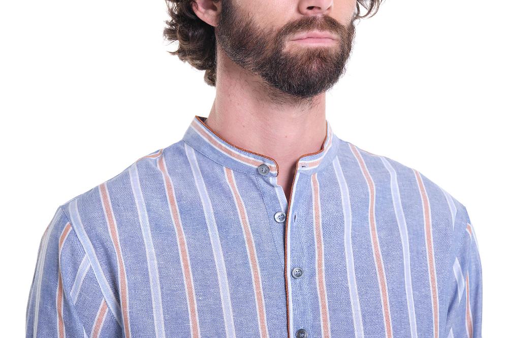 Verdiani Camicia Navetta Riga Lino/Cotone