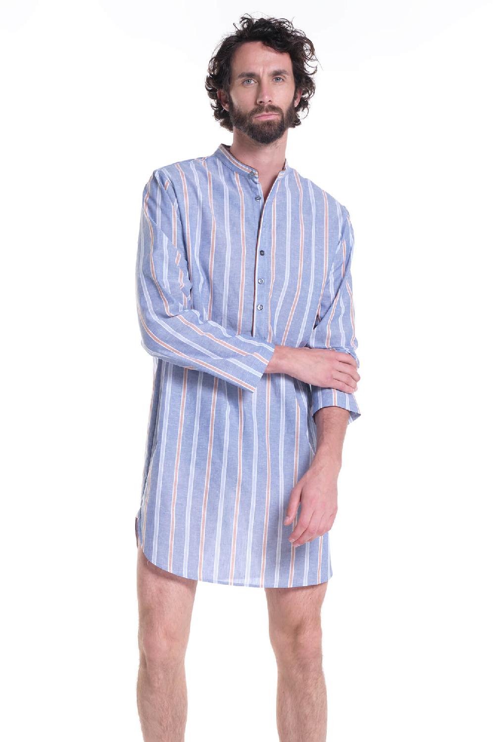 Verdiani Camicia Navetta Riga Lino/Cotone