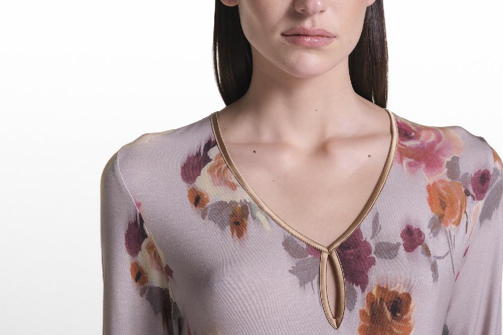 Verdiani Camicia Viscosa Stampa Fiore