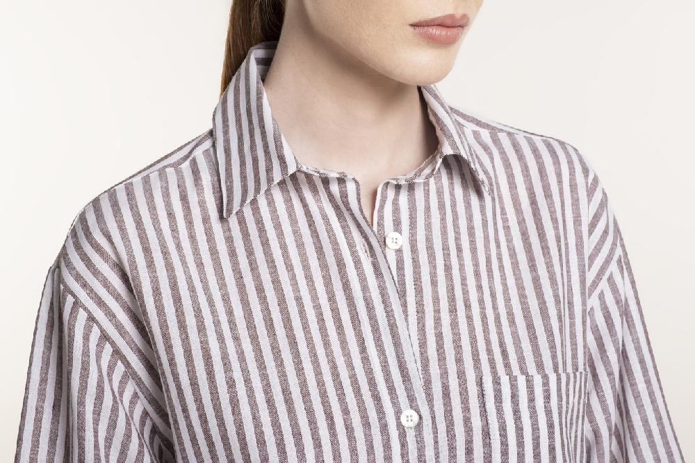 Verdiani Chemisier Lino/Cotone Riga