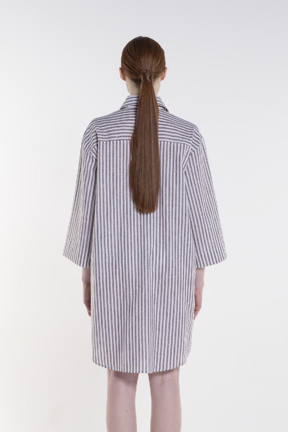 Verdiani Chemisier Lino/Cotone Riga