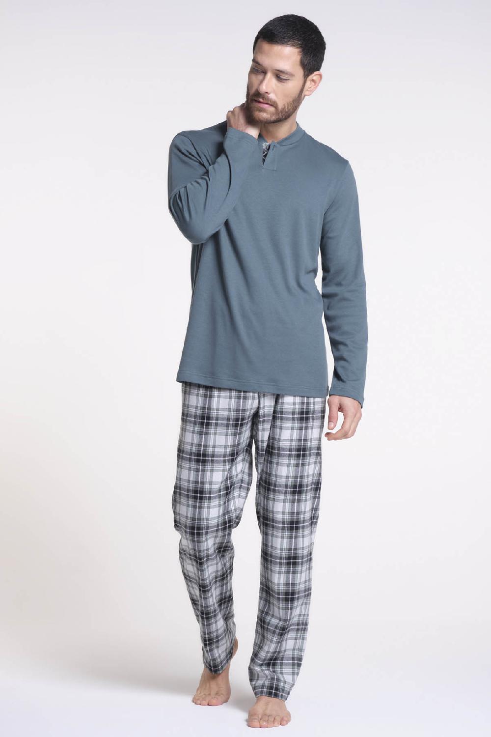 Verdiani Pigiama Interlock Cotone e Flanella