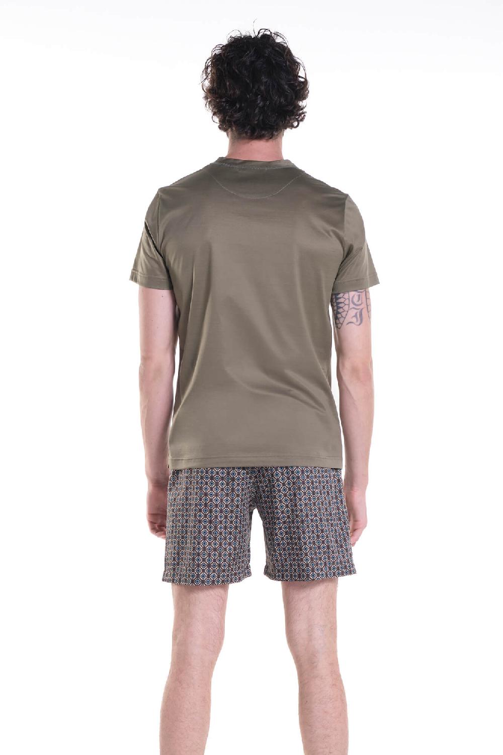 Verdiani Pigiama Jersey Cotone/Rasatello Stampato