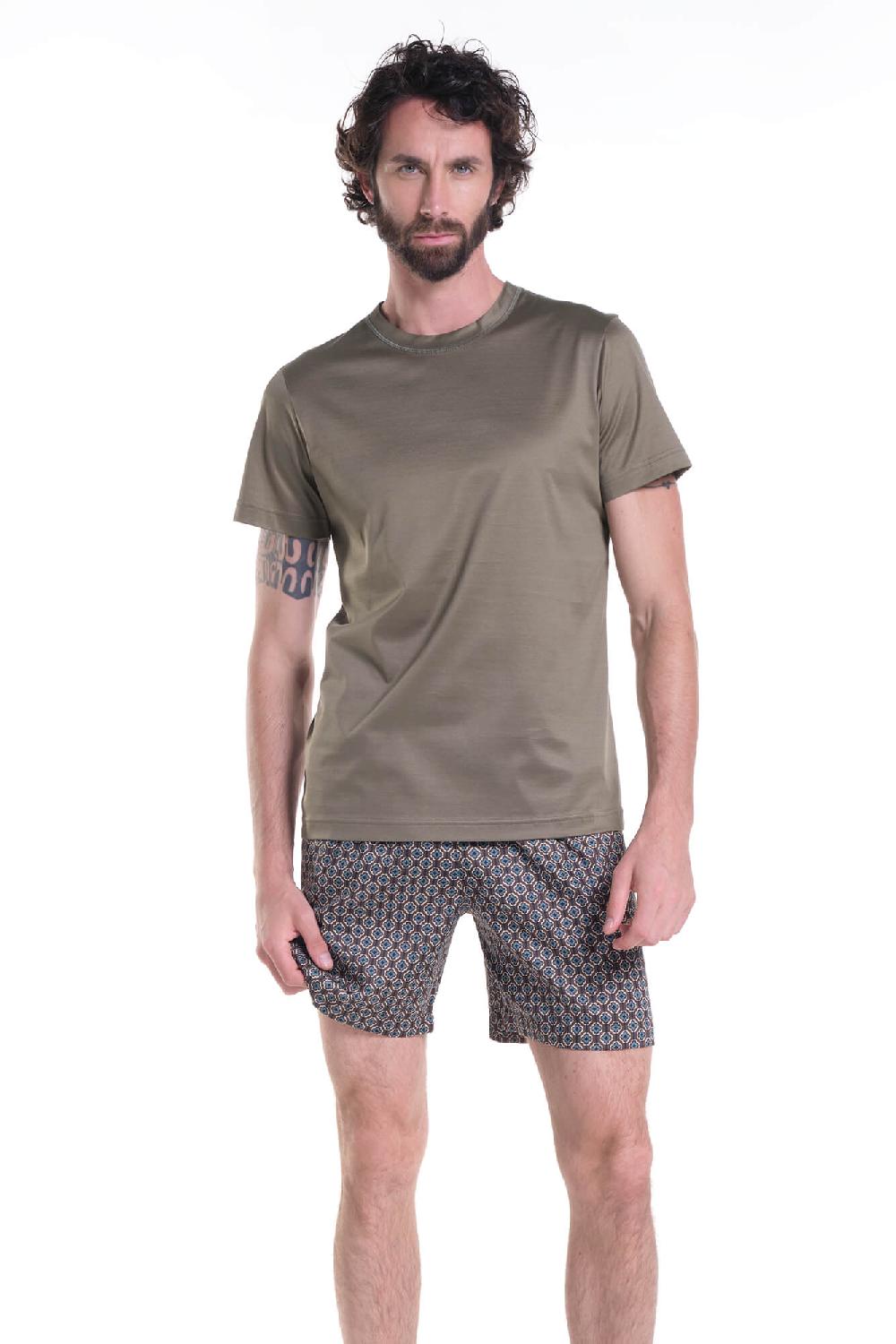 Verdiani Pigiama Jersey Cotone/Rasatello Stampato