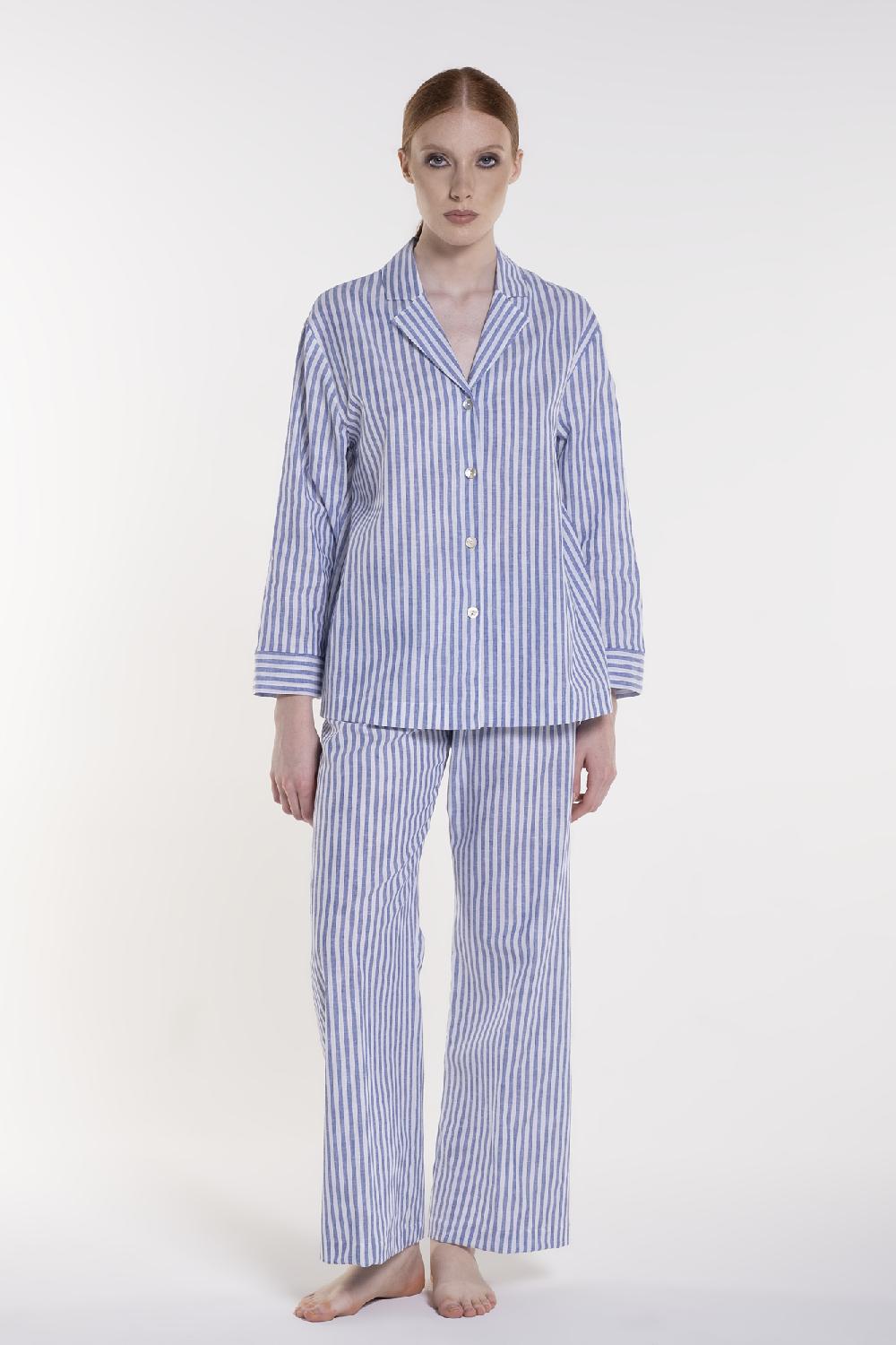 Verdiani Pigiama Lino/Cotone Riga