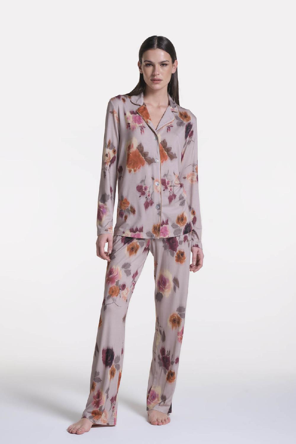 Verdiani Pigiama Viscosa Stampa Fiore