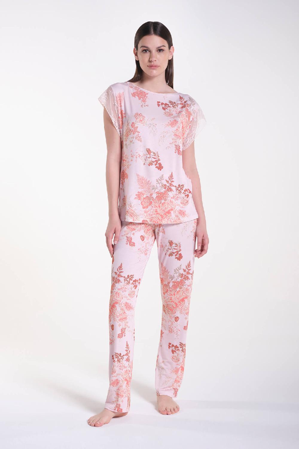 Verdiani Pigiama Viscosa Stampa Fiore