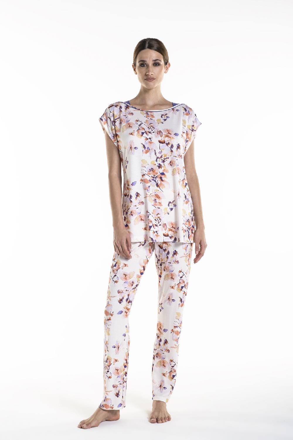 Verdiani Pigiama Viscosa Stampa Fiore