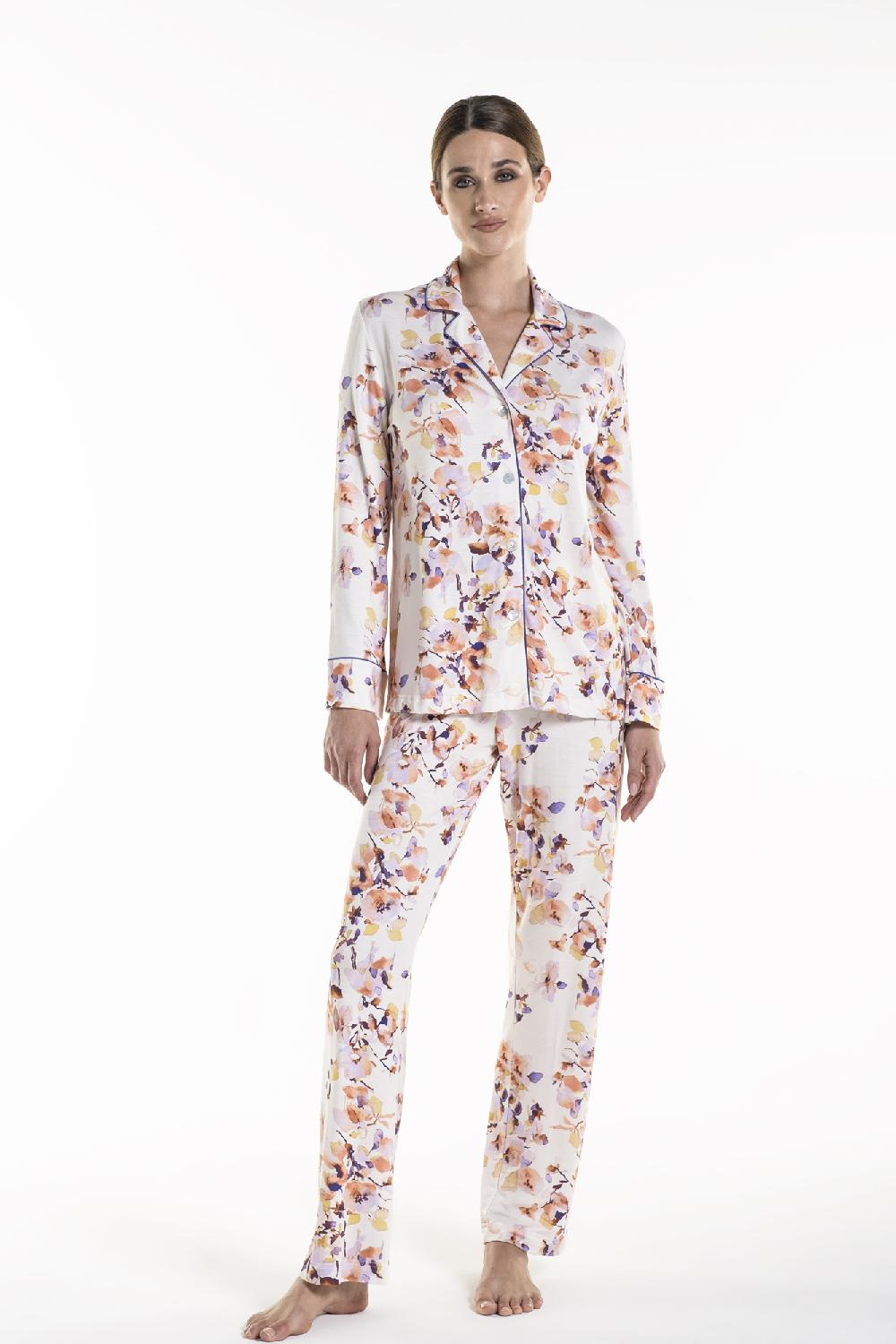 Verdiani Pigiama Viscosa Stampa Fiore