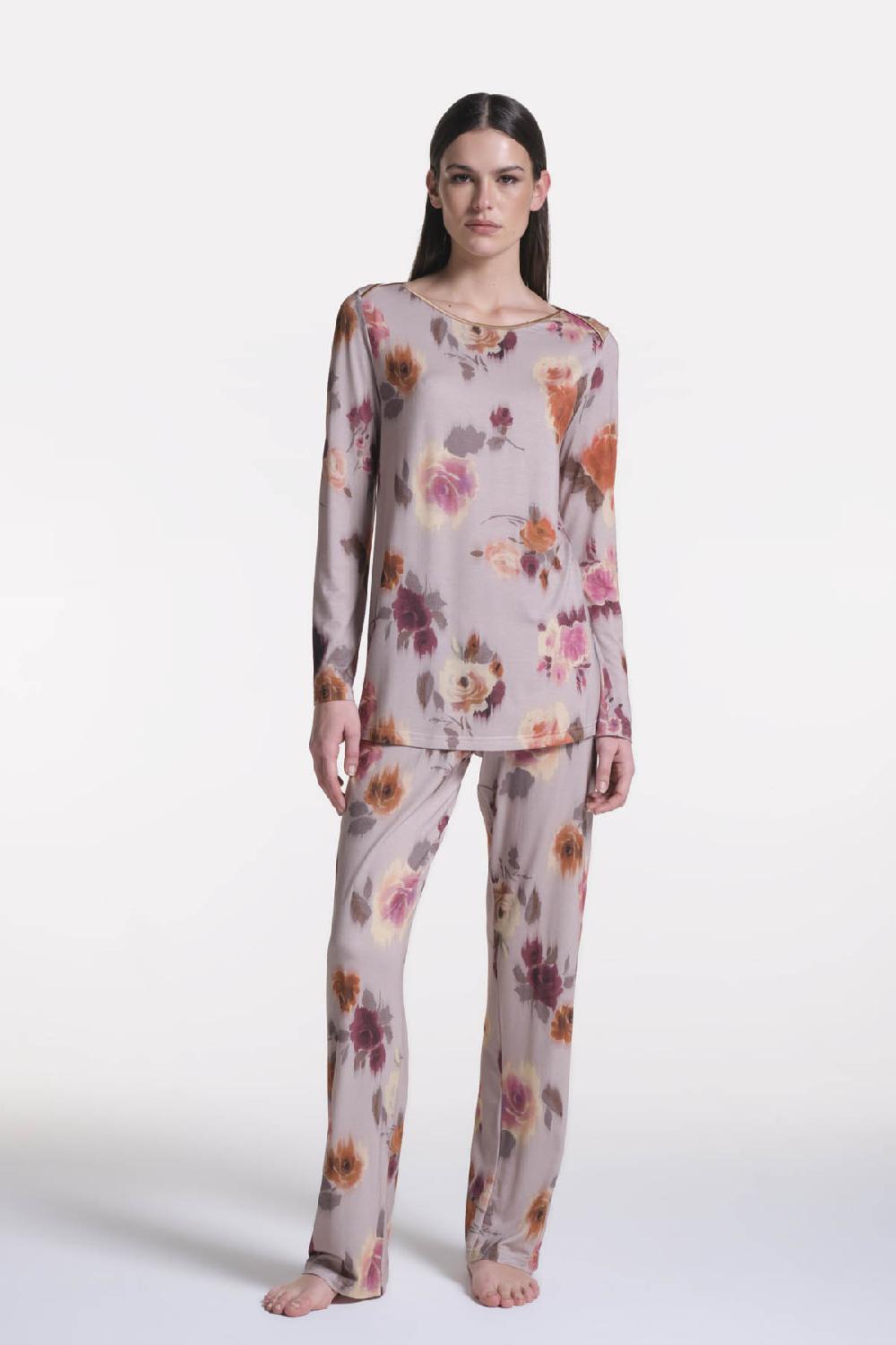 Verdiani Pigiama Viscosa Stampa Fiore