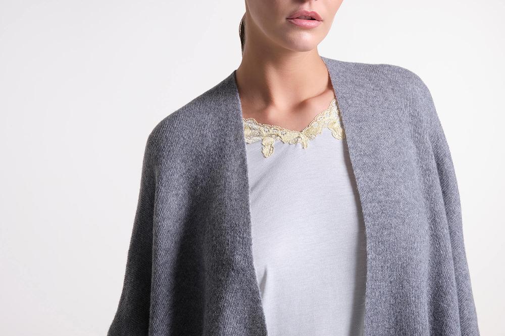 Verdiani Poncho Double Misto Lana