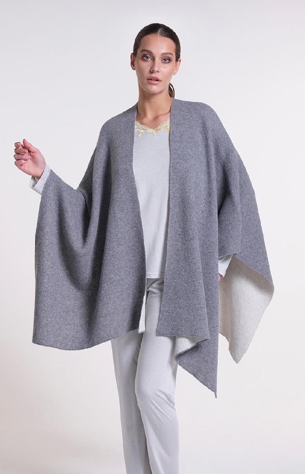 Verdiani Poncho Double Misto Lana