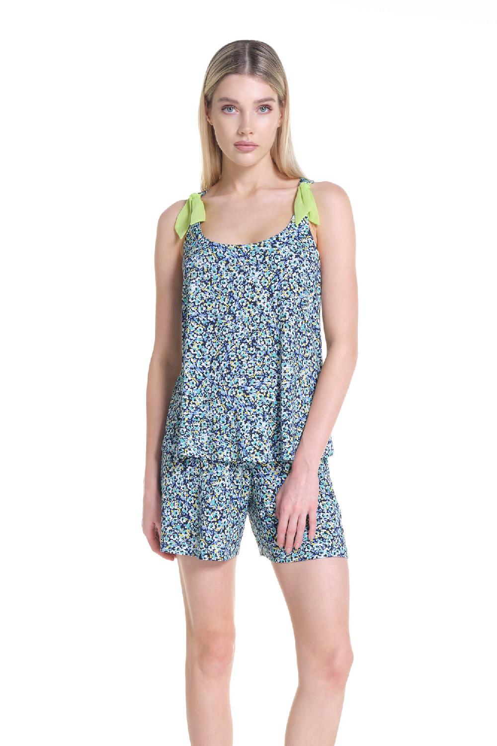 Verdiani Top + Shorts Viscosa Floreale