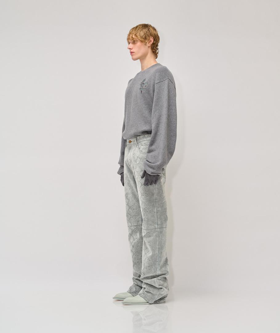 Vespa Snake Flocked Denim Pants