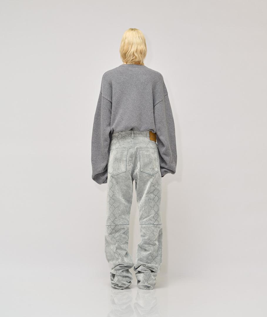 Vespa Snake Flocked Denim Pants