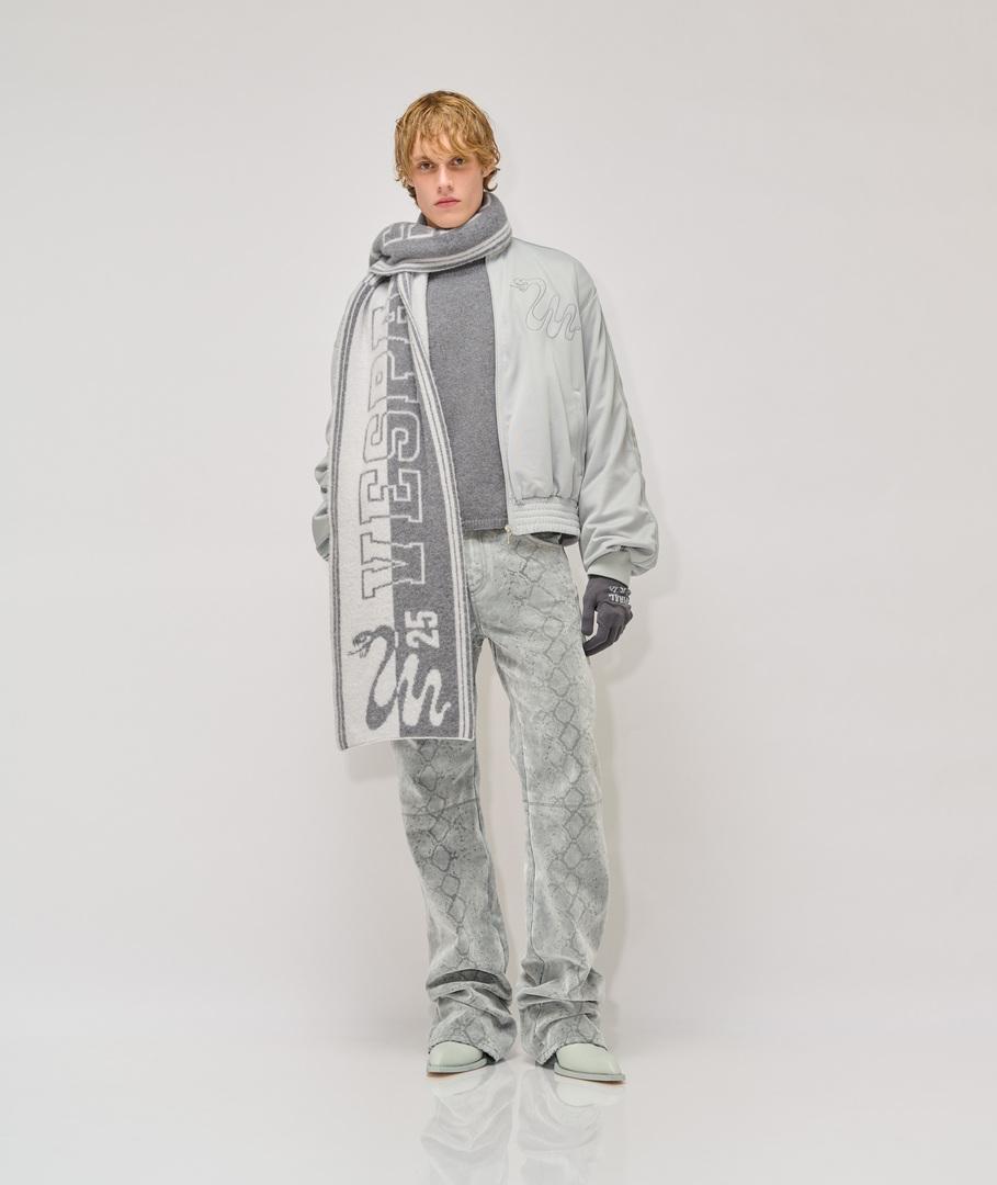 Vespa Snake flocked denim pants