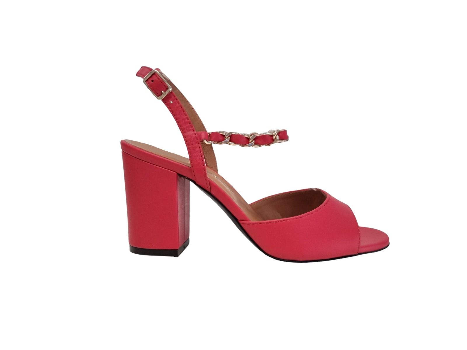 Via Roma 15 Sandalo catenella 4160 pelle corallo - Via Roma 15 Via Roma 15 Sandalo catenella 4160 pelle corallo - Via Roma 15