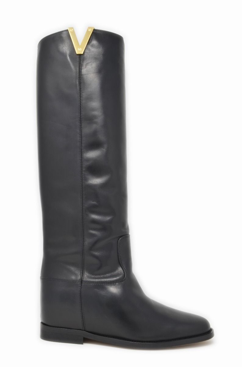 Via Roma 15 Stivale V oro 2568 pelle nera - Via Roma 15 Via Roma 15 Stivale V oro 2568 pelle nera - Via Roma 15