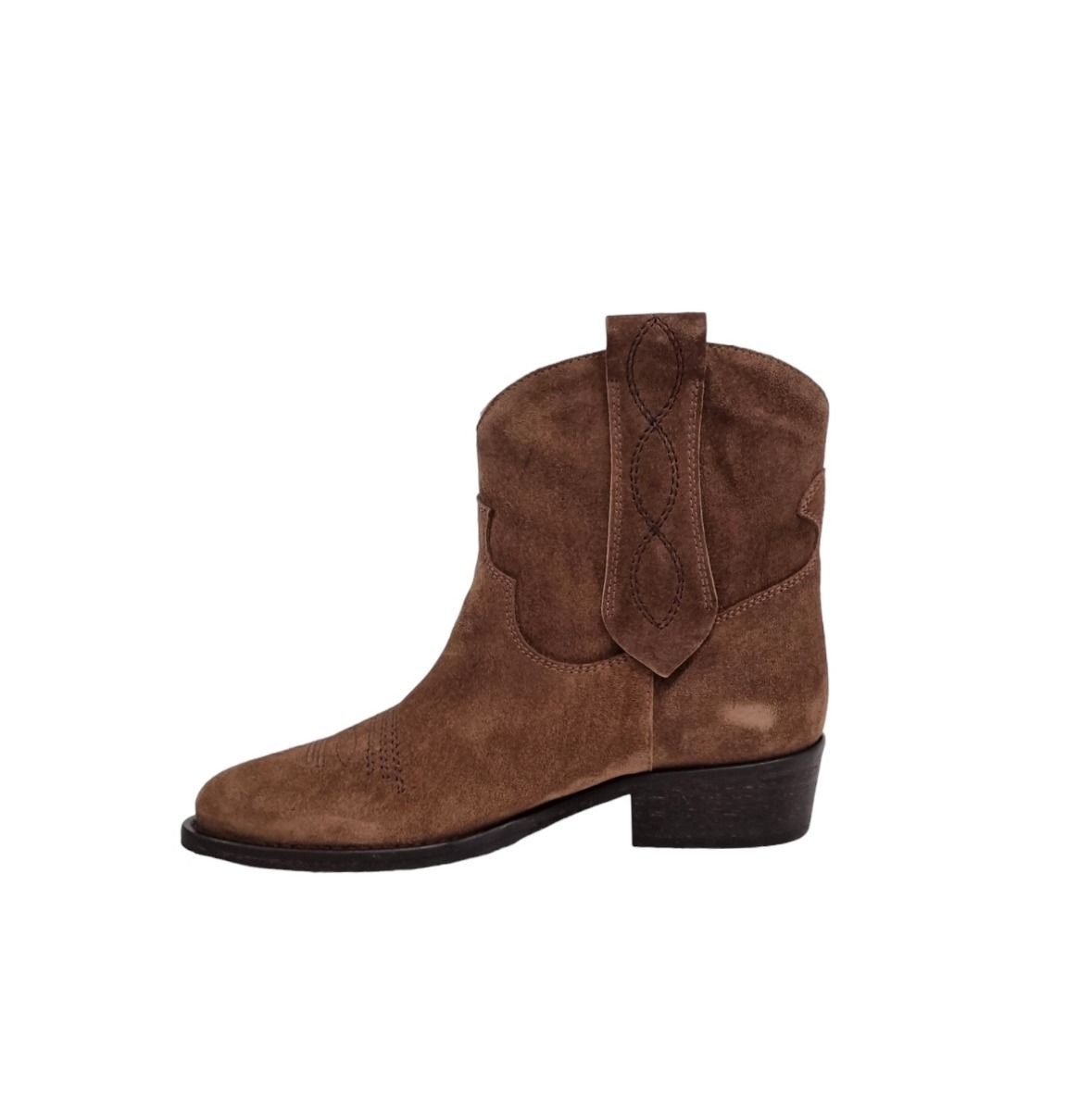 Via Roma 15 Texano Ricami Camoscio Nocciola 4035 - Via Roma 15