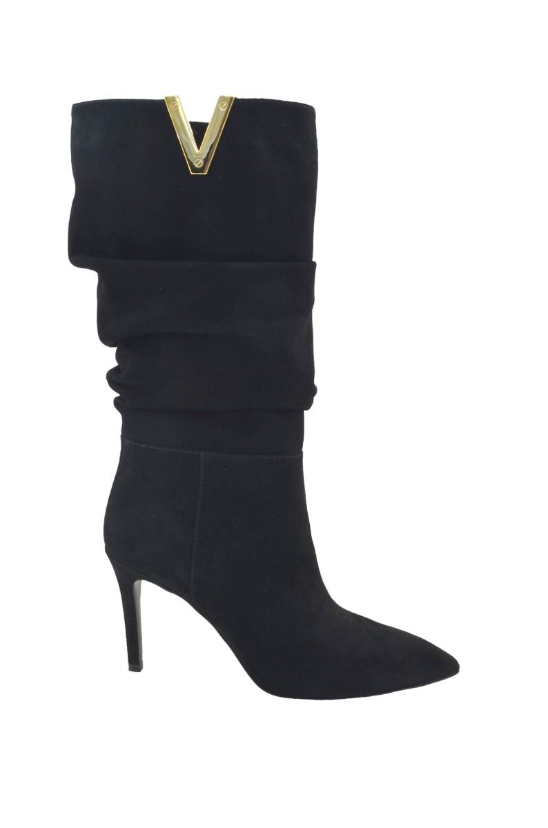 Via Roma 15 Tronchetto V oro in camoscio nero 4241 - Via Roma 15 Via Roma 15 Tronchetto V oro in camoscio nero 4241 - Via Roma 15