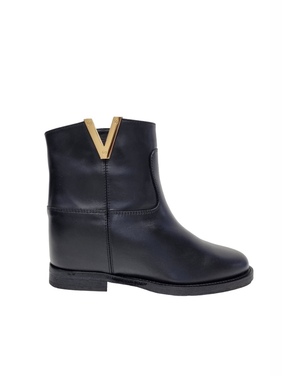 Via Roma 15 Tronchetto V oro pelle nera 2576 - Via Roma 15 Via Roma 15 Tronchetto V oro pelle nera 2576 - Via Roma 15