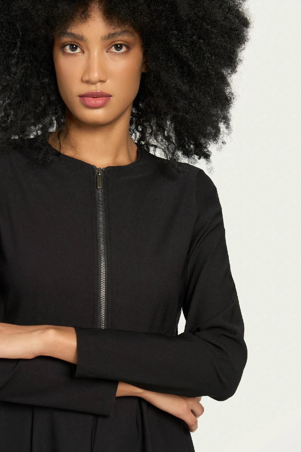 Vicario Cinque Abito Lungo In Bengalina Stretch Con Cerniera Arianna