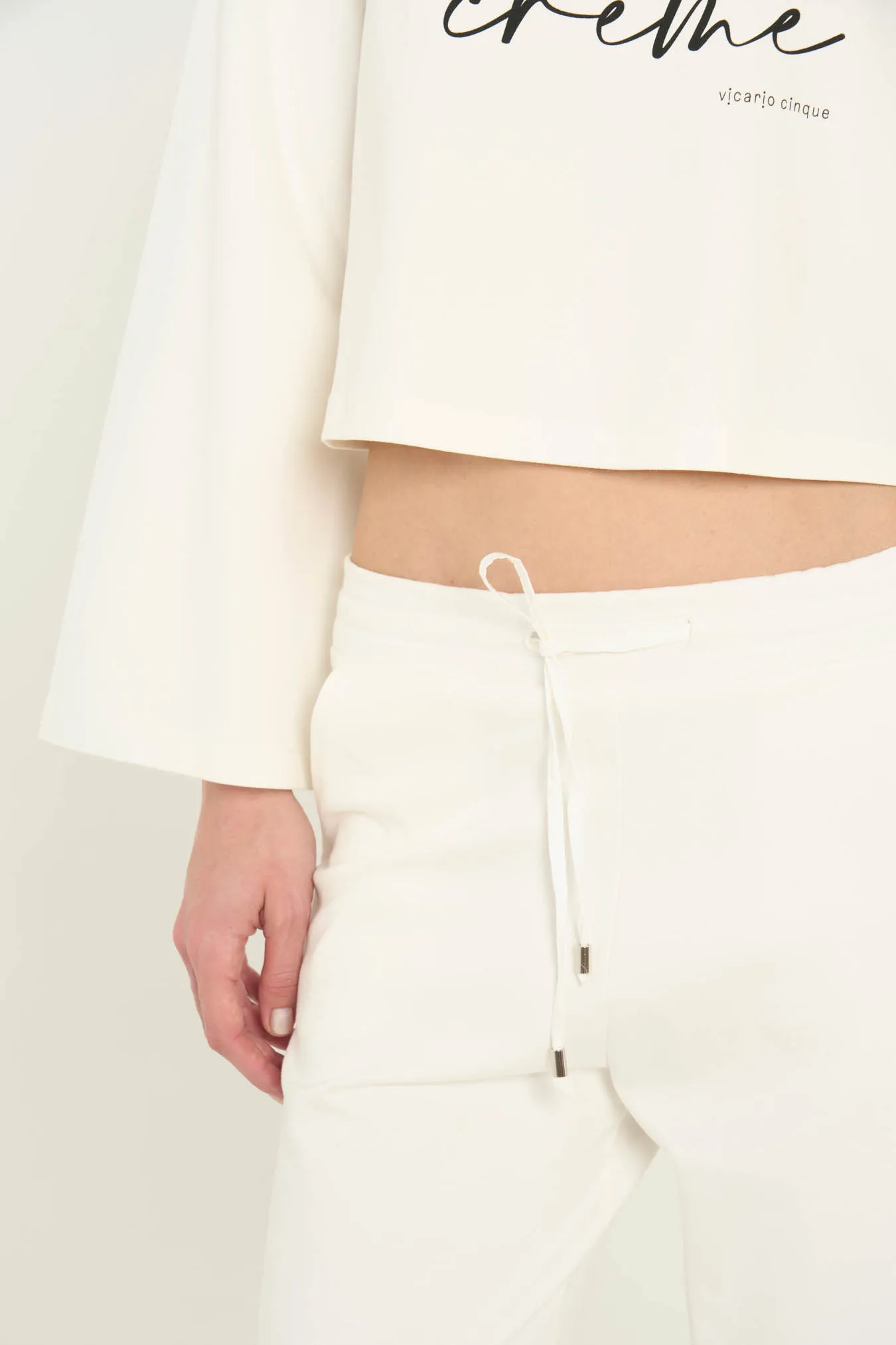 Vicario Cinque Pantalone Palazzo Stretch Coulisse In Vita Petunia