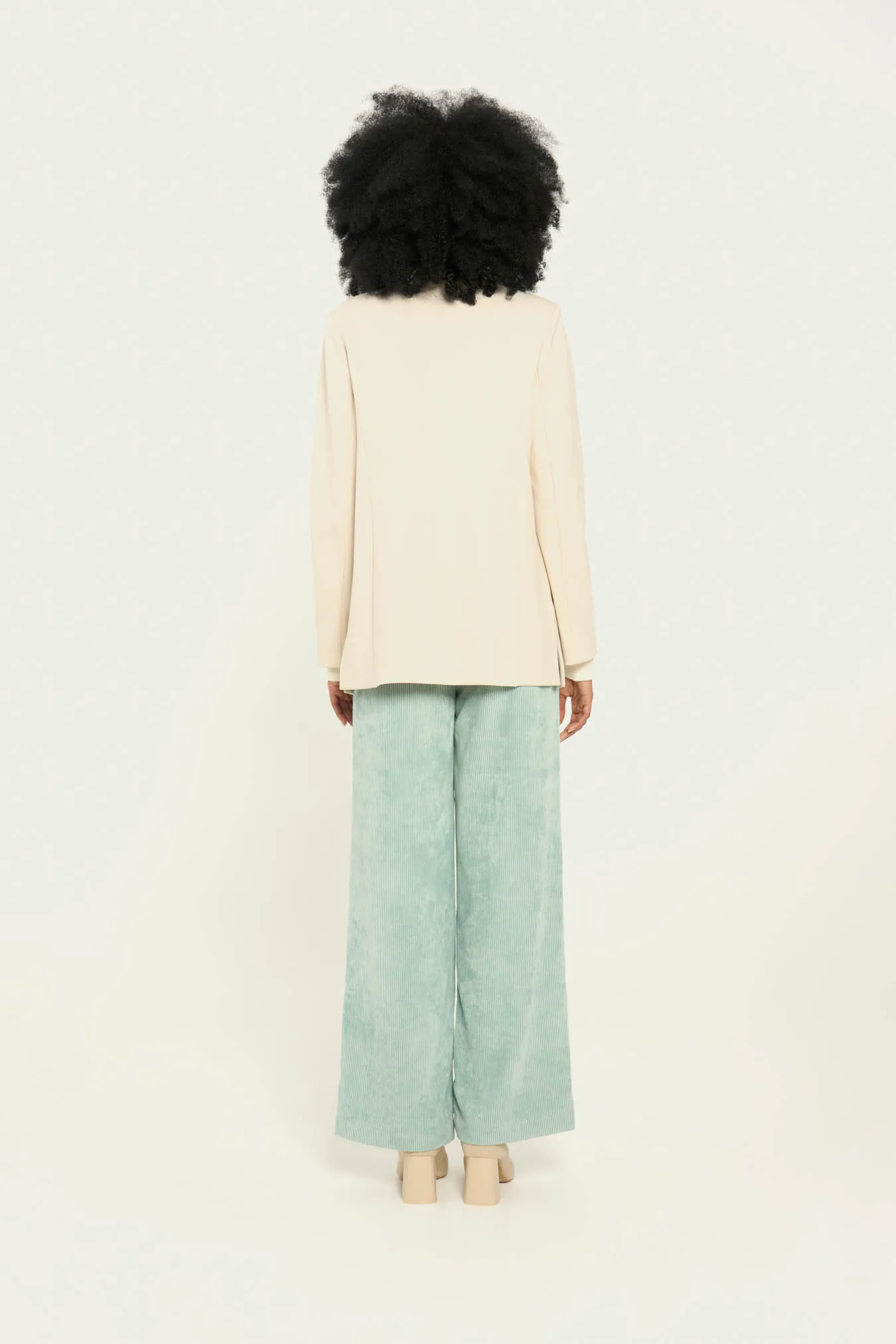 Vicario Cinque Pantalone Palazzo Velluto Stretch Partenope