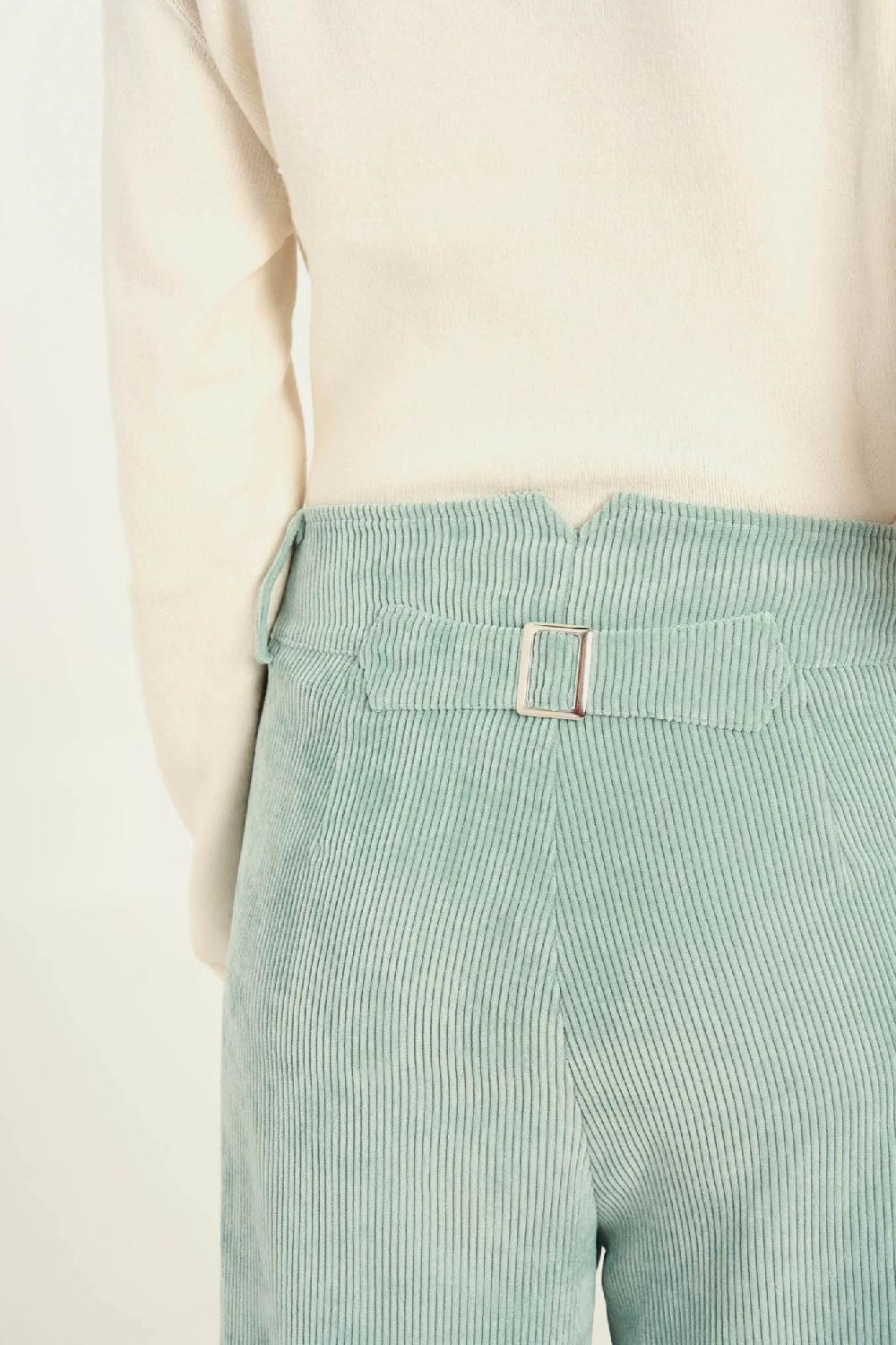 Vicario Cinque Pantalone Palazzo Velluto Stretch Partenope