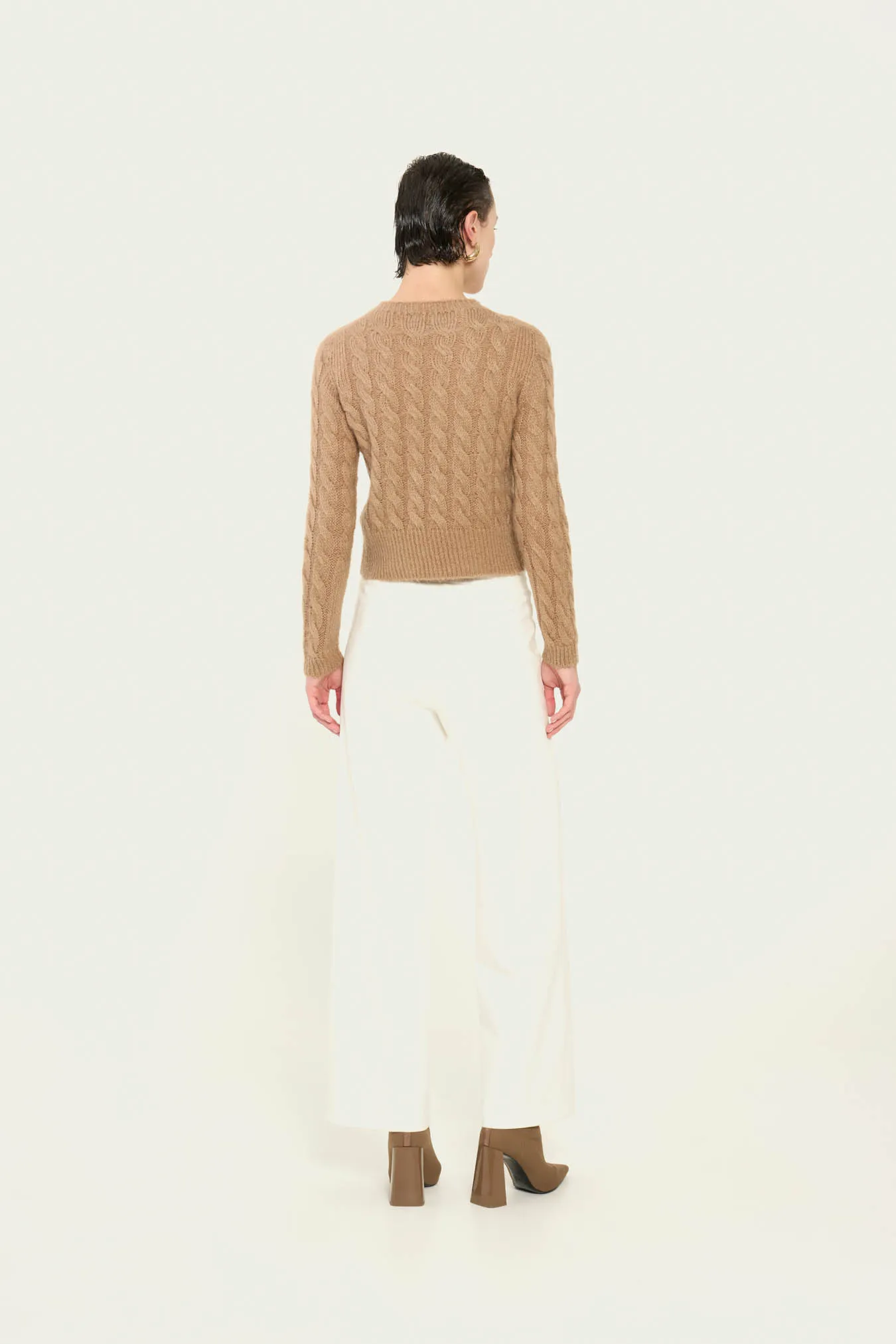 Vicario Cinque Pullover In Mohair Cammello Slim Fit Mabella