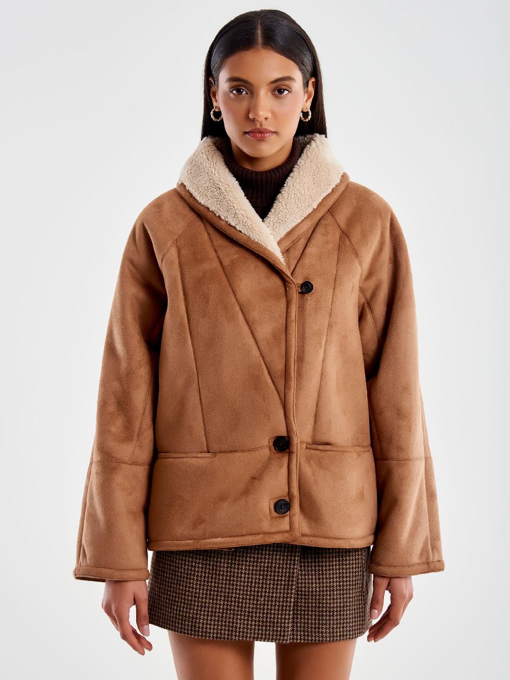 Vicolo Giubbotto Effetto Scamosciato Vintage – Vicolo