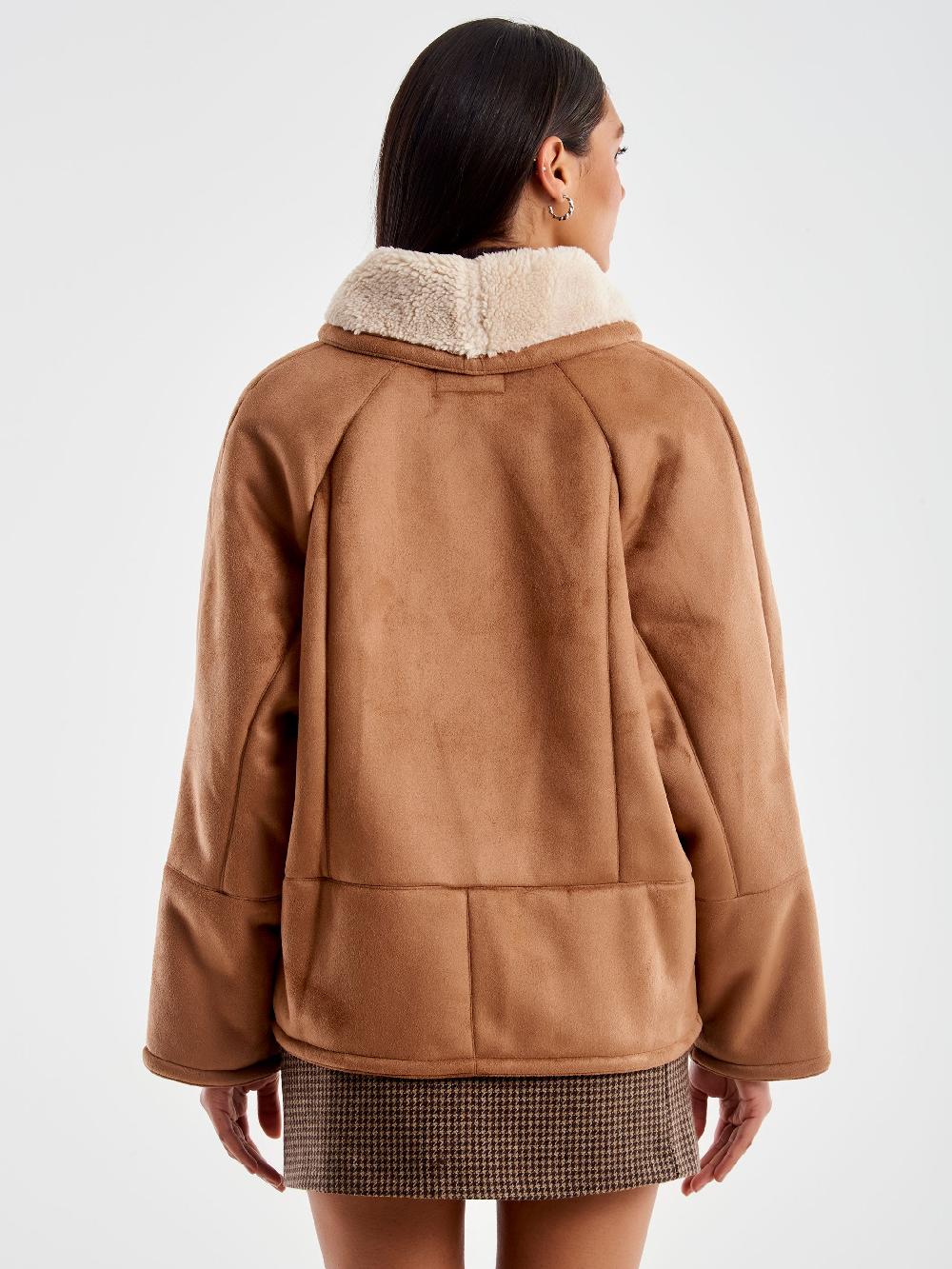 Vicolo Giubbotto Effetto Scamosciato Vintage – Vicolo