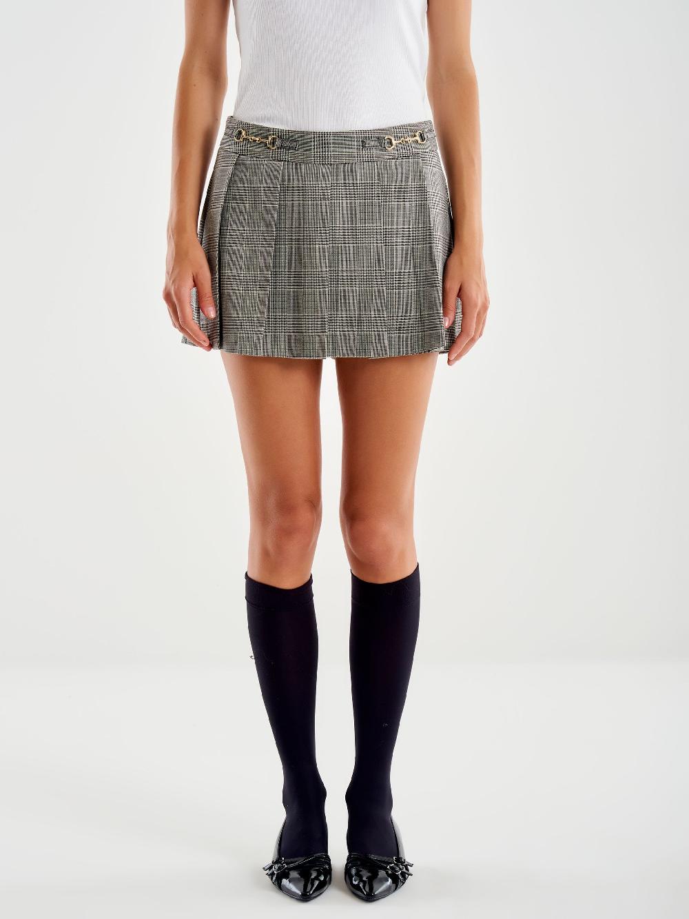 Vicolo Gonna Principe Di Galles Con Morsetti Grigio