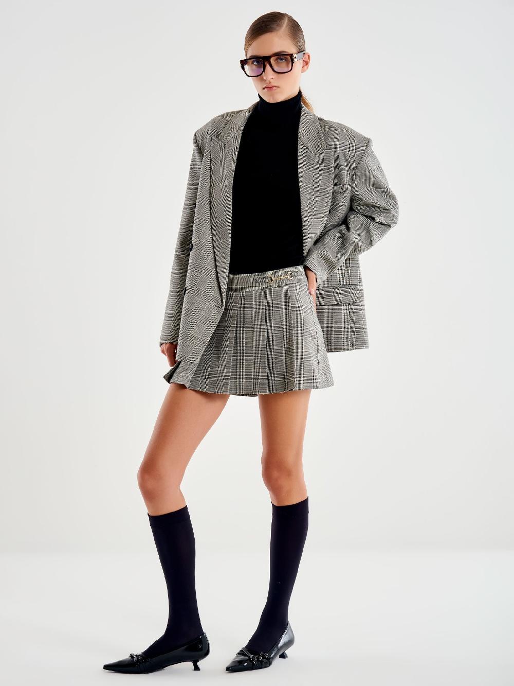 Vicolo Gonna Principe di Galles con Morsetti Grigio