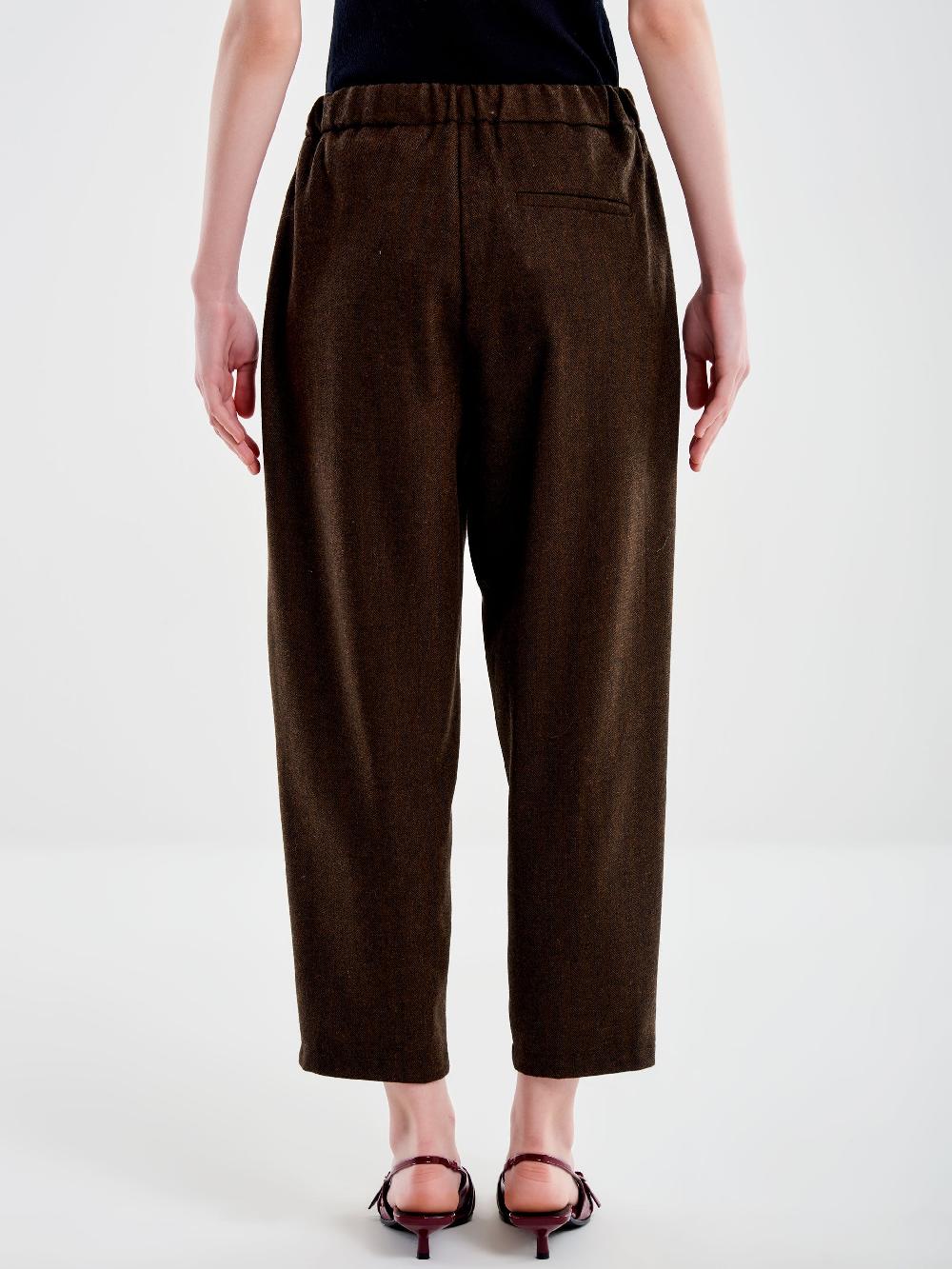 Vicolo Pantalone Carrot Fit Fesco Di Lana Spinato – Vicolo