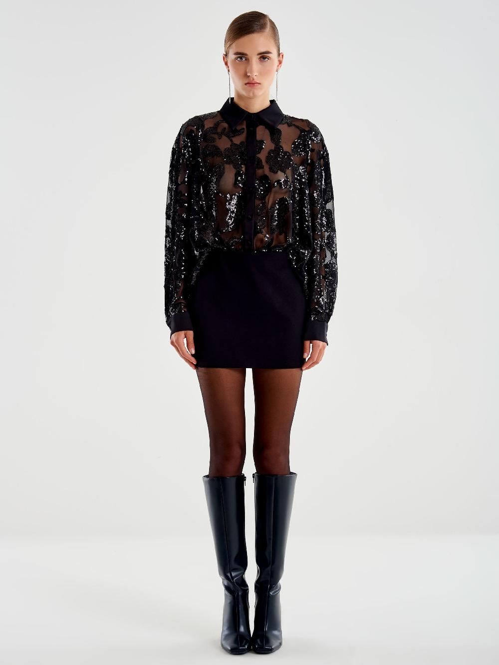 Vicolo Abito Combinato Con Arriccio Nero