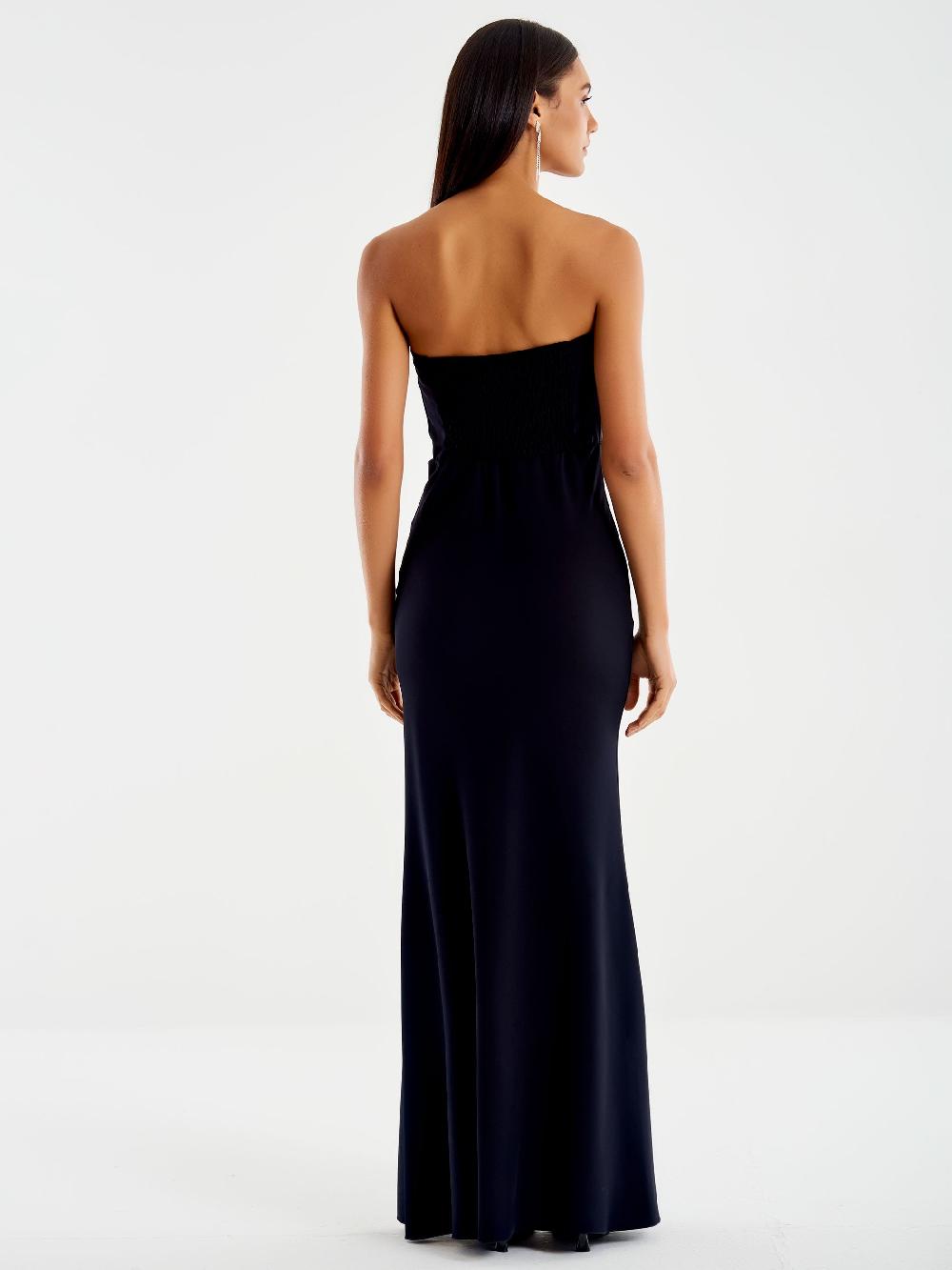 Vicolo Abito Lungo Con Fiocco Frontale Nero