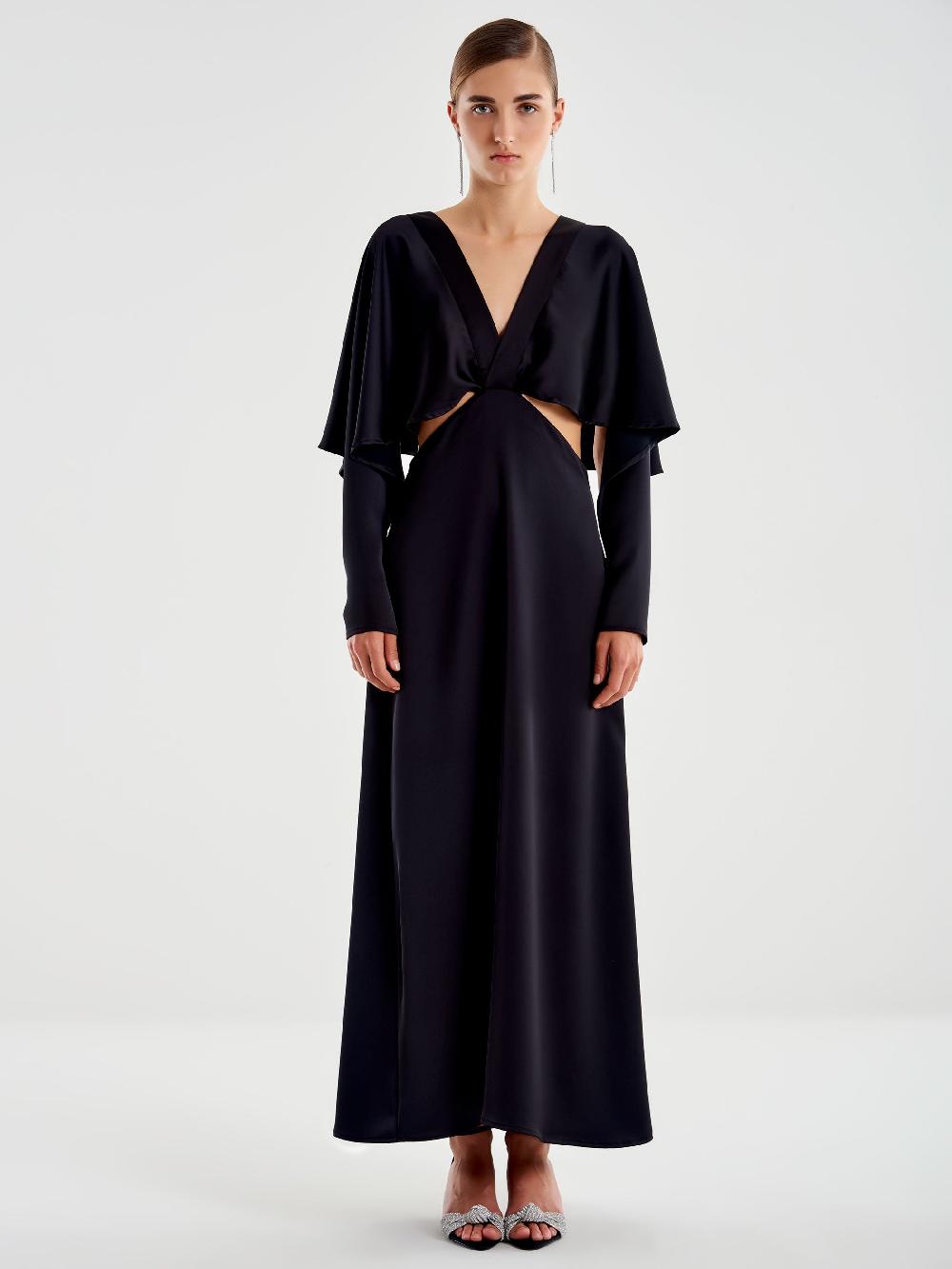 Vicolo Abito Lungo Cut Out Schiena Scoperta Nero