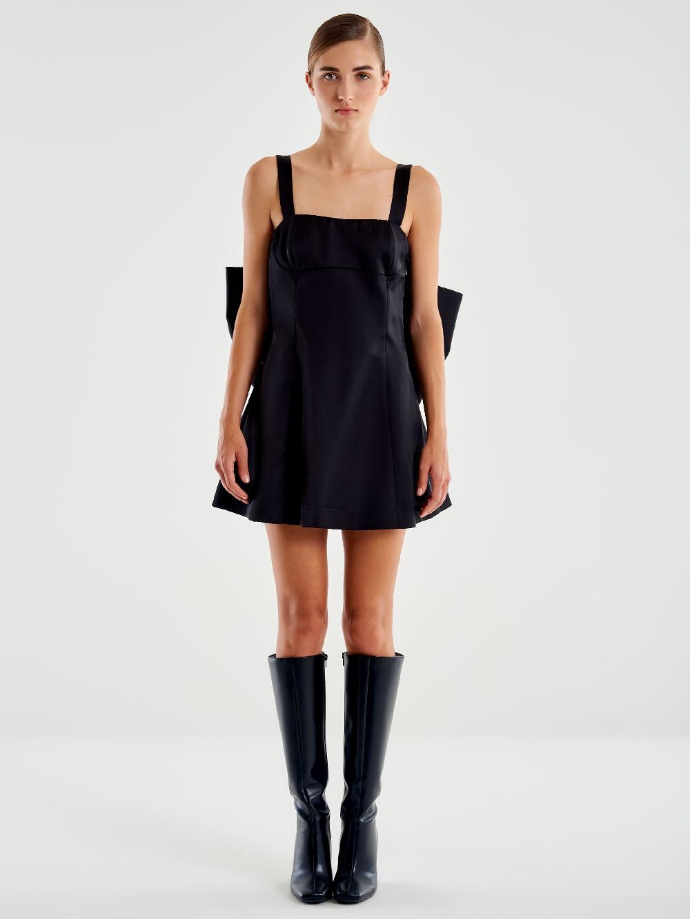 Vicolo Abito Mini Con Maxi Fiocco Nero