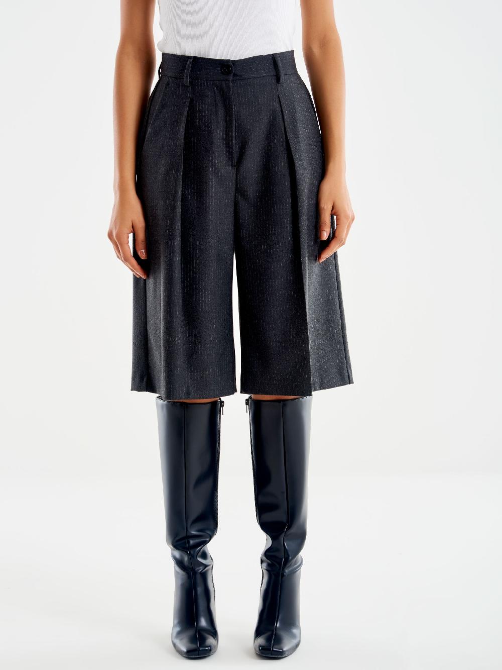 Vicolo Bermuda Gessato Lurex Grigio