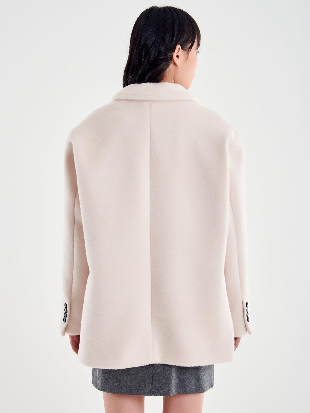 Vicolo Blazer Bouclé Oversized Bianco