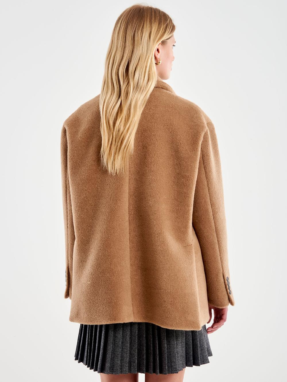 Vicolo Blazer Bouclé Oversized Cammello